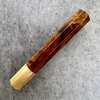 Custom Japanese Knife handle (wa handle) for 210mm : Sonoran desert ironwood and blonde horn