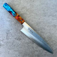 Custom Sukenari SG2 210mm Gyuto with hybrid burl