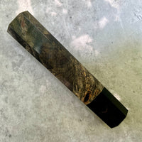 Custom Japanese Knife handle (wa handle) for 165-210mm - buckeye burl and horn