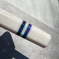 Custom Japanese Knife handle (wa handle) for 240 mm: White pearl and amethyst double stripe