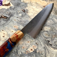 Custom Yoshikane Shiro 2 Nashiji Gyuto 210mm - Flame Box Eldar Hybrid