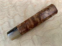 Custom Japanese Knife handle (wa handle) - Maple Burl and horn