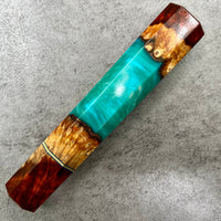 Custom Japanese Knife handle (wa handle) for 240mm - bloodwood burl hybrid