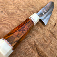 Custom Yu Kurosaki Houou Rainbow Colored Damascus VG10 Gyuto 210 mm - Siamese rosewood with faux ivory