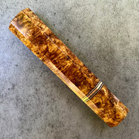 Custom Japanese Knife handle (wa handle) for 210mm: Amboyna burl and copper