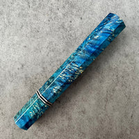 Custom Japanese Knife handle (wa handle) for 240 mm: Dyed box elder and nickel silver