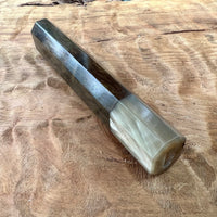 Custom Japanese Knife handle (wa handle) for 240mm - Brazilian Blackheart and blonde horn