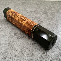 Custom Japanese Knife handle (wa handle) for 165-210 mm - Honduran Rosewood Burl, horn and ebony
