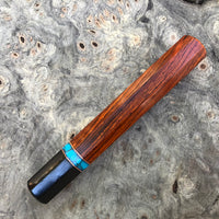 Custom Japanese Knife handle (wa handle) - Cocobolo with turquoise and Horn