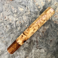 Custom Japanese Knife handle (wa handle) - Yellow Cedar Burl and Desert Ironwood