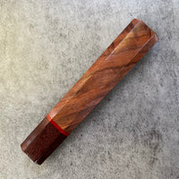 Custom Japanese Knife handle (wa handle) for 240mm - Curly Walnut with vintage poker chip and katalox