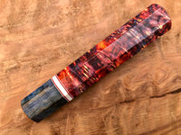 Custom Japanese Knife Handle (Wa Handle) - Dyed Box Elder burl
