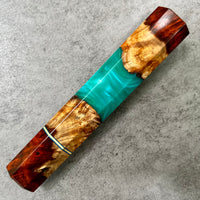 Custom Japanese Knife handle (wa handle) for 240mm - bloodwood burl hybrid