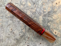 Custom Japanese Knife handle (wa handle) for 240mm - Figured Narra and marbled horn