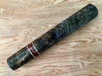 Custom Japanese Knife handle (wa handle) for 210 mm - Black dyed Amboyna Burl