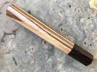 Custom Japanese Knife handle (wa handle) for 240mm - Zebrawood and Ziricote