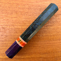 Custom Japanese Knife handle (wa handle) for 240mm - Blue dyed maple burl