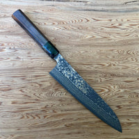 Takeshi Saji VG10W Rainbow Damascus 210mm Gyuto