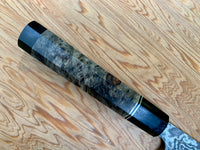 Custom Takashi Saji R2/SG2 Damascus 240 Sujihiki- buckeye burl and horn
