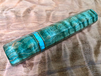 Custom Japanese Knife Handle (Wa Handle) - Dyed Quilted Maple with Turquoise