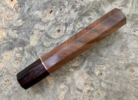 Custom Japanese Knife handle (wa handle) - Curly Black Walnut and African Blackwood