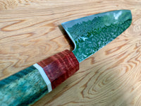 Tsunehisa AUS10 Tsuchime Damascus Santoku - Curly Mango