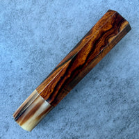 Custom Japanese Knife handle (wa handle) for 165-210mm: Sonoran desert ironwood and marbled horn