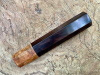 Custom Japanese Knife handle (wa handle) - Curly rosewood and Amboyna Burl