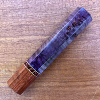 Custom Japanese Knife handle (wa handle) for 240mm - Dyed quilted maple and bubinga