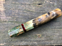 Custom Japanese Knife Handle - Dyed maple burl hybrid