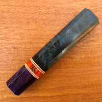 Custom Japanese Knife handle (wa handle) for 240mm - Blue dyed maple burl
