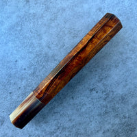 Custom Japanese Knife handle (wa handle) for 165-210mm: Sonoran desert ironwood and marbled horn