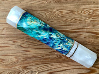 Custom Japanese Knife handle (wa handle) for 165-210 mm - Dyed box elder burl