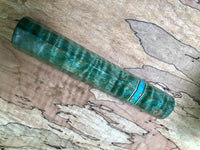 Custom Japanese Knife Handle (Wa Handle) - Dyed Quilted Maple with Turquoise