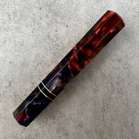 Custom Japanese Knife handle (wa handle) for 165-210mm : Orange dyed box elder burl hybrid