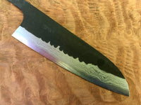Yamamoto Asai AS KU Damascus Santoku 170mm - Iron clad : blade only