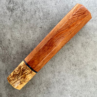 Custom Japanese Knife handle (wa handle) for 180-210mm : Bubinga with vintage poker chip