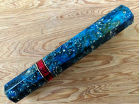 Custom Japanese Knife handle (wa handle) for 210mm - Blue black dyed box elder