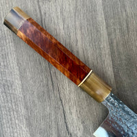 Custom Kurosaki Senko SG2/R2 240mm (10”) Gyuto - Old Profile : Red Mallee and marbled horn