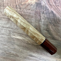 Custom Japanese Knife handle (wa handle) for 165-210mm - Curly ash and rosewood