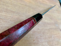 Custom Yu Kurosaki Fujin Hammered 240mm (10”) Gyuto Chef Knife- Dyed Mango Burl