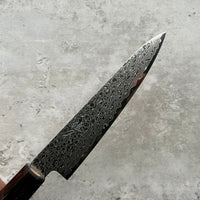 Custom Tsunehisa ZA-18 Damascus Petty 135mm - zebrawood