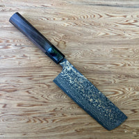 Takeshi Saji VG10W Rainbow Damascus Nakiri 170mm