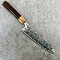 Custom Tsunehisa Nami AUS10 Damascus Gyuto 210 mm - Ziricote and Sycamore