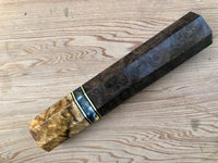 Custom Japanese Knife handle (wa handle) for 165-210mm - Canxan burl with Amboyna burl