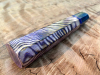 Custom Japanese Knife Handle (Wa Handle) - Curly Ash with Amethyst Inlay and Spalted Maple