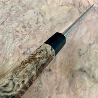 Custom Hatsukokoro Inazuma Aogami Super Santoku 175 mm - Myrtle burl and horn