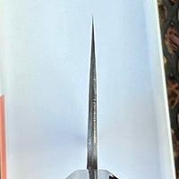 Mutsumi Hinoura Nashiji Stainless clad Shirogami 2 Nakiri 180mm with burnt chestnut