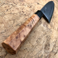 Custom Sasaoka Shirogami Damascus Deba 180mm - Thuya Burl