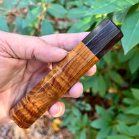 Custom Japanese Knife handle (wa handle) for 240mm - Curly Siamese Rosewood